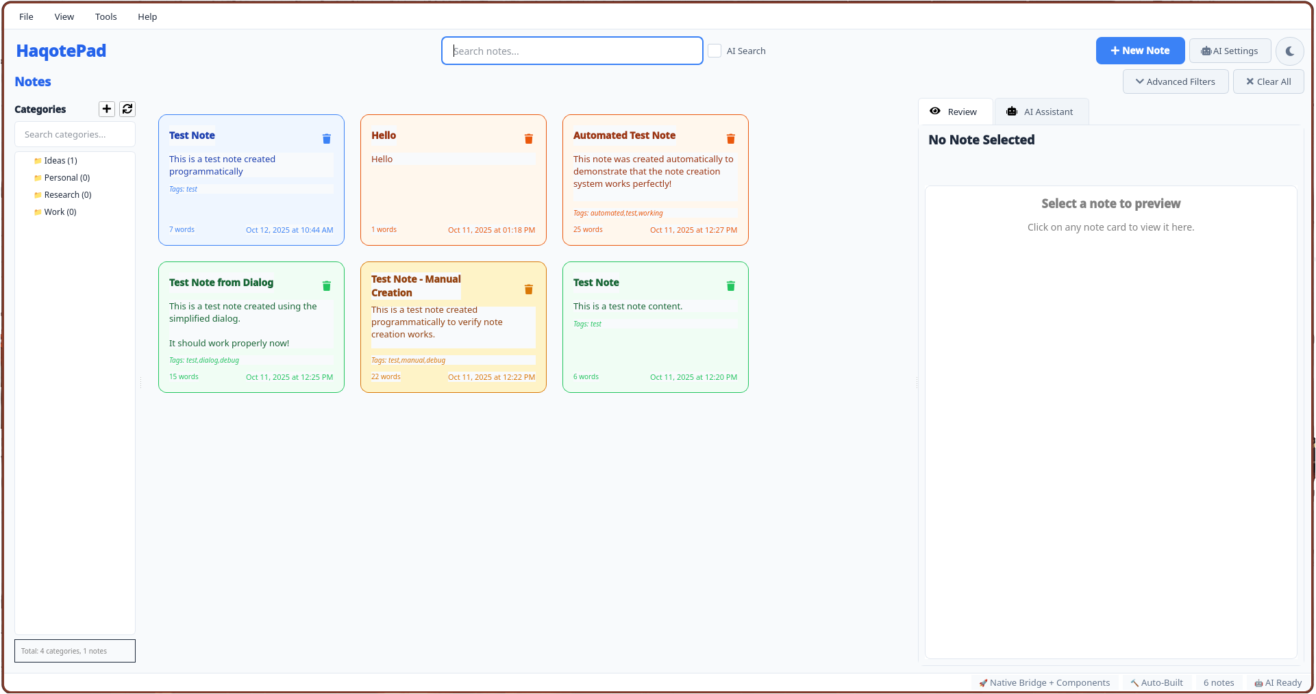 HaqotePad Main Interface